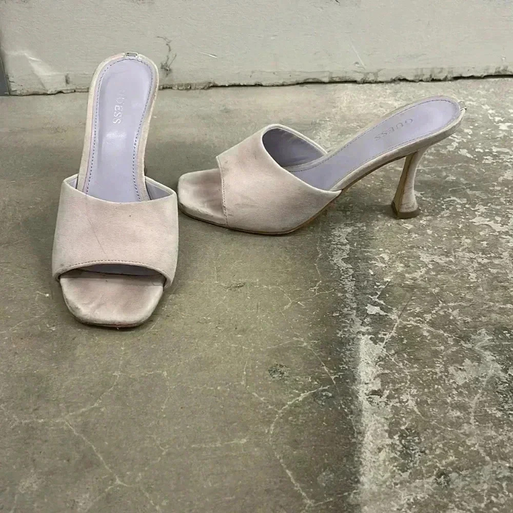 Guess mules kitten heels square toe block